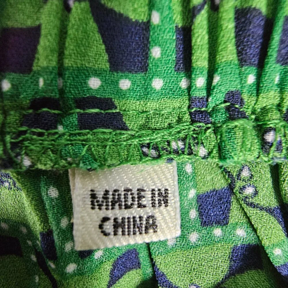 Max Studio Womens Green and Blue Elastic Waist Palazzo Pants Size Large - Picture 10 of 16